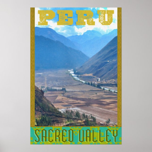 Poster de voyage du Pérou - Vallée Sacrée de l'Inc (Devant)
