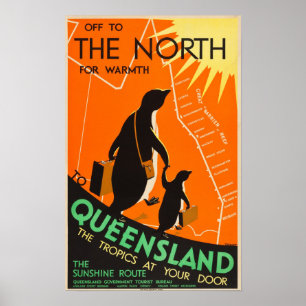 Poster de voyage du Queensland, Australie