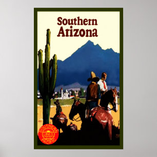 Poster de voyage du sud de l'Arizona Retro
