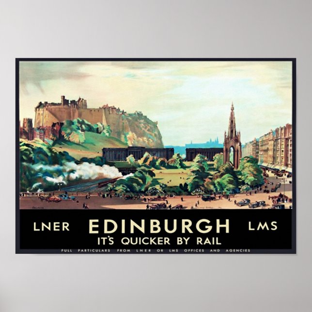 Poster de voyage Edimbourg vintage Écosse (Devant)