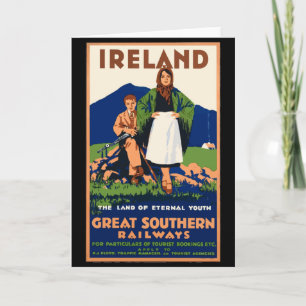 Poster de voyage en Irlande vintage, carte