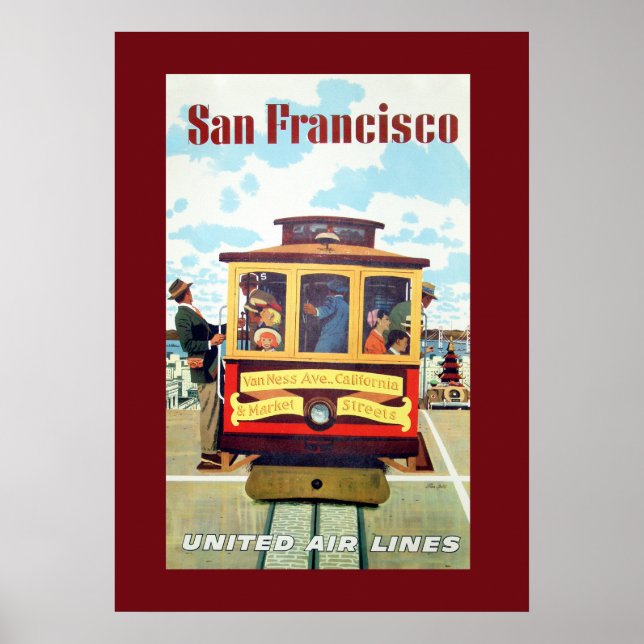 Poster de voyage en téléphérique de San Francisco  (Devant)