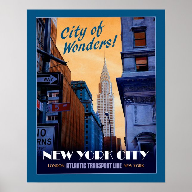 Poster de voyage Faux Vintage NYC (Devant)
