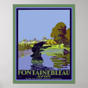 Poster de voyage Fontainebleau-Avon France