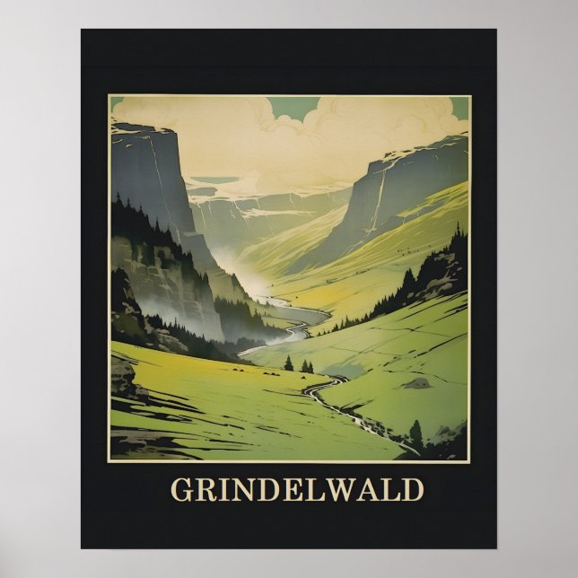 Poster de voyage Grindelwald Suisse (Devant)
