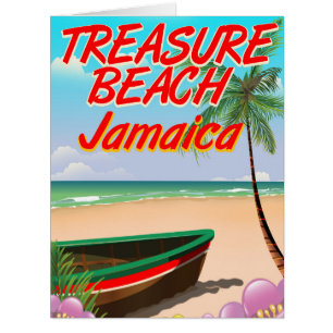 Poster de voyage Jamaïque sur la plage au trésor