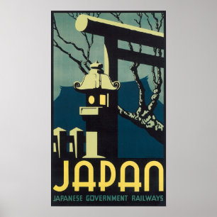 Poster de voyage Japon, Chemins de fer du gouverne