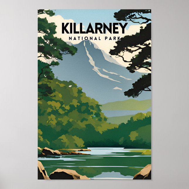 Poster de voyage minimal du parc national Killarne (Devant)