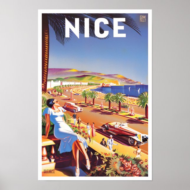 Poster de voyage Nice France vintage (Devant)