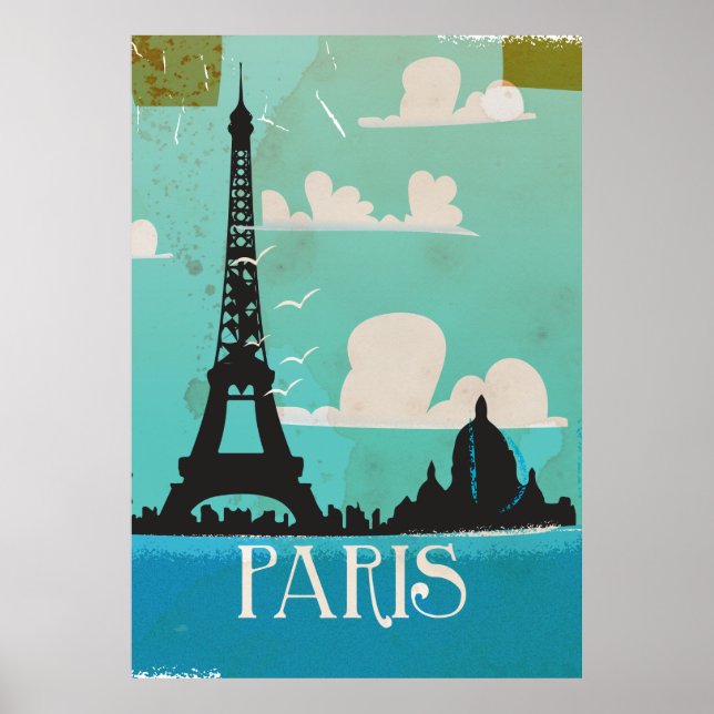 poster de voyage Paris vintage (Devant)