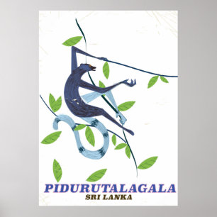 Poster de voyage Pidurutalagala Sri Lanka.