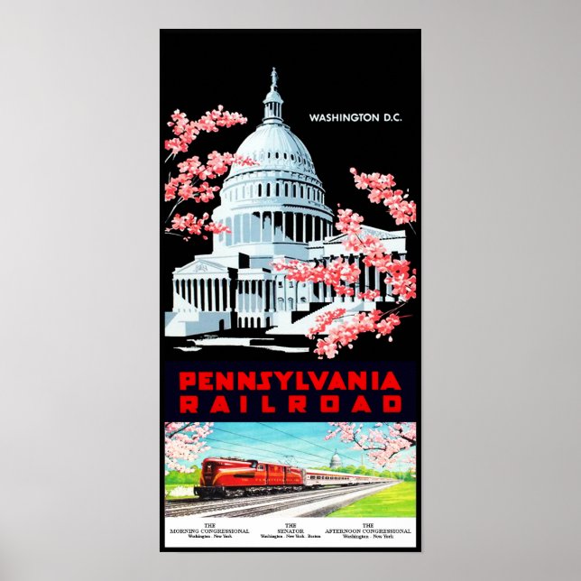 Poster de voyage Retro de Washington DC (Devant)