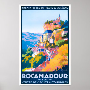 Poster de voyage Rocamadour France vintage