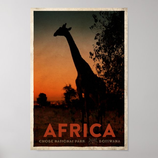 Poster de voyage Safari Afrique vintage (Devant)