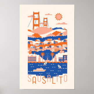 Poster de voyage Sausalito California