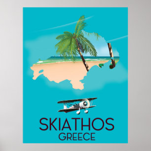 poster de voyage Skiathos Grèce