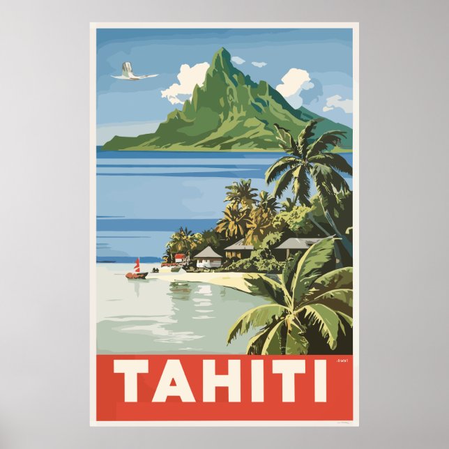 Poster de voyage Tahiti (Devant)