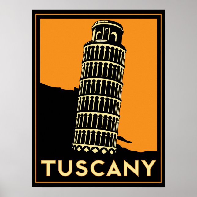 Poster de voyage toscane art déco rétro italie (Devant)