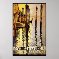 poster de voyage "Venise et le Lido" Italie