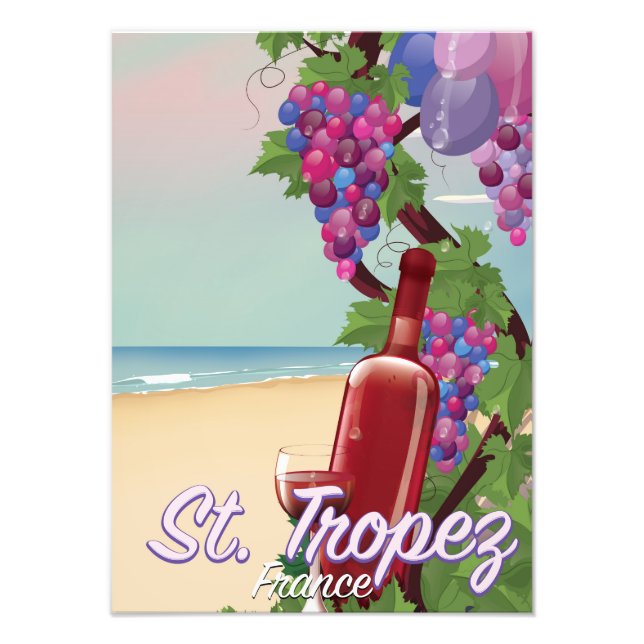 poster de voyage vin de st. tropez France (Devant)