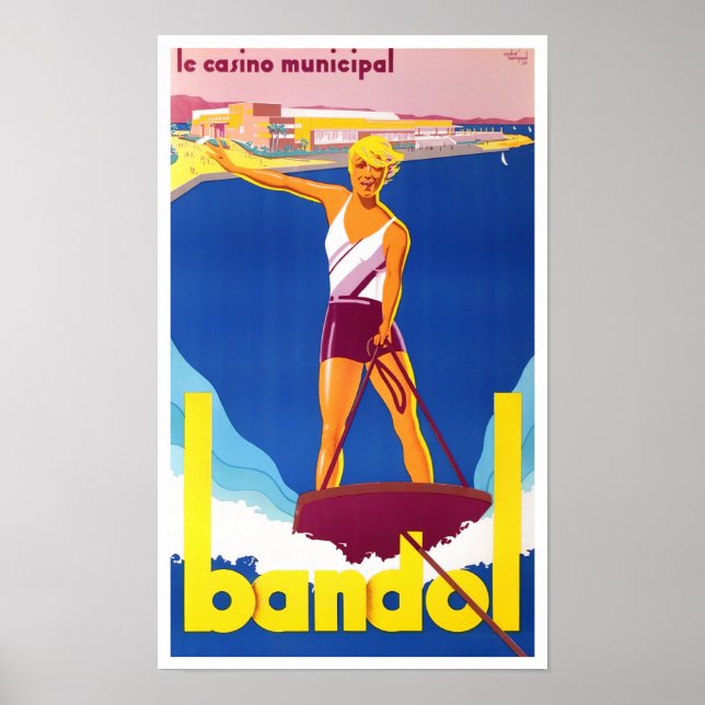 Poster de voyage vintage Bandol France (Devant)