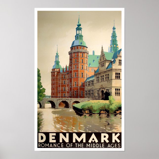 Poster de voyage vintage Danemark (Devant)