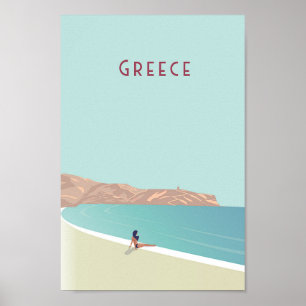 poster de voyage vintage en Grèce