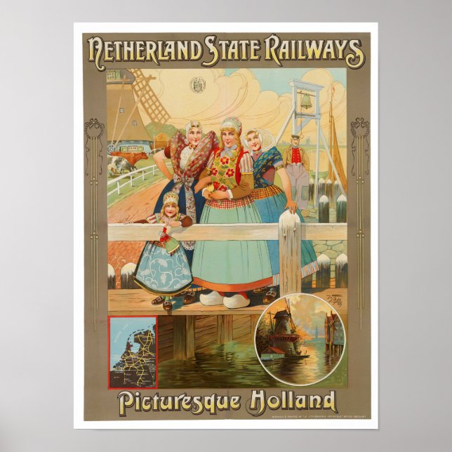 Poster de voyage vintage Holland (Devant)