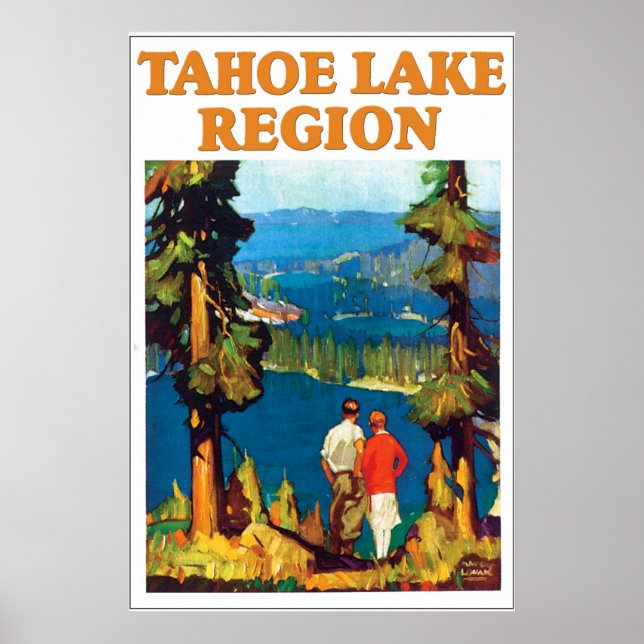 Poster de voyage vintage Lake Tahoe (Devant)