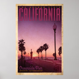 Poster de voyage vintage Oceanside Pier