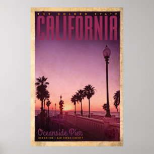 Poster de voyage vintage Oceanside Pier