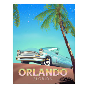 Poster de voyage vintage Orlando Florida,
