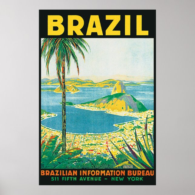 Poster de voyage vintage Rio Brésil (Devant)