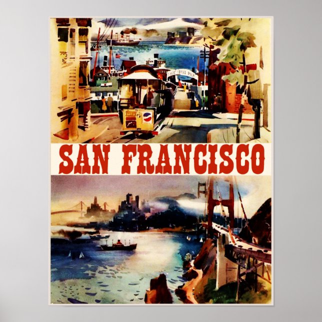 Poster de voyage vintage San Francisco (Devant)