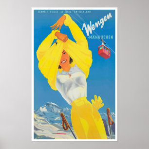 Poster de voyage Vintage Suisse Wengen