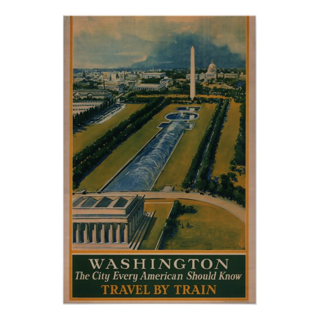Poster de voyage vintage Washington DC (Devant)