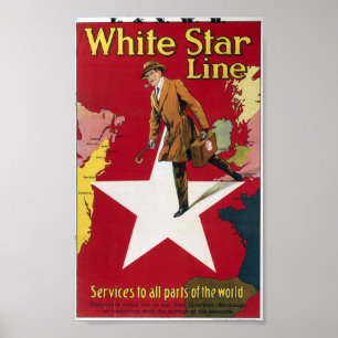 Poster de voyage vintage White Star Line