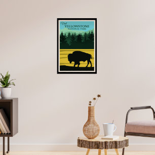 Poster de voyage Yellowstone, Wyoming