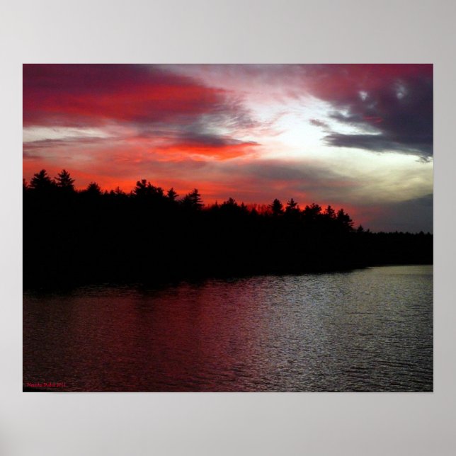 Poster de Walden Pond - Nuages rouges profonds (Devant)