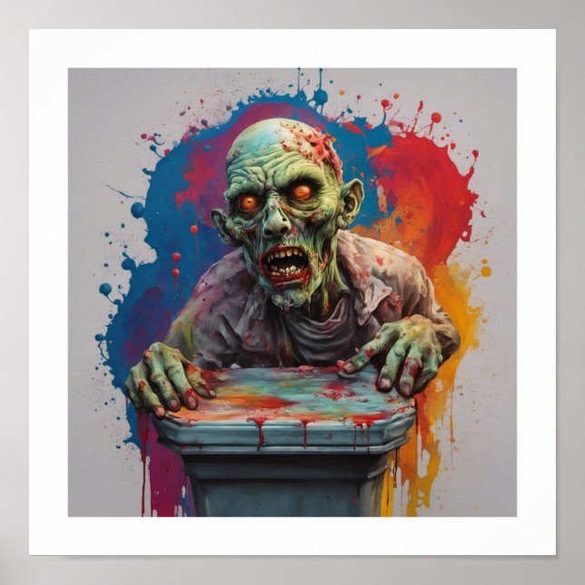 Poster de Zombie pour une photo d'Halloween prise (Devant)