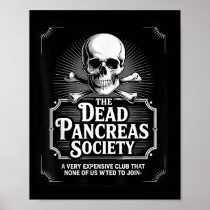 Poster Dead Pancreas Society Chemise Crâne Crâne Drôle Di