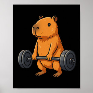 Poster Deadlift Capybara Funny Fitness Capy Lover Gym Hom