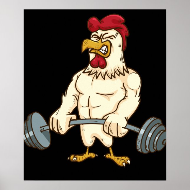 Poster Deadlift Gym Chicken Fitness Bodybuilding (Devant)