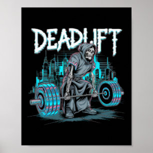 Poster Deadlift Skeleton Cadeau Fitness Goth Tarot Card G
