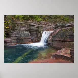 Poster Deadwood Falls sur Reynolds Creek en automne à