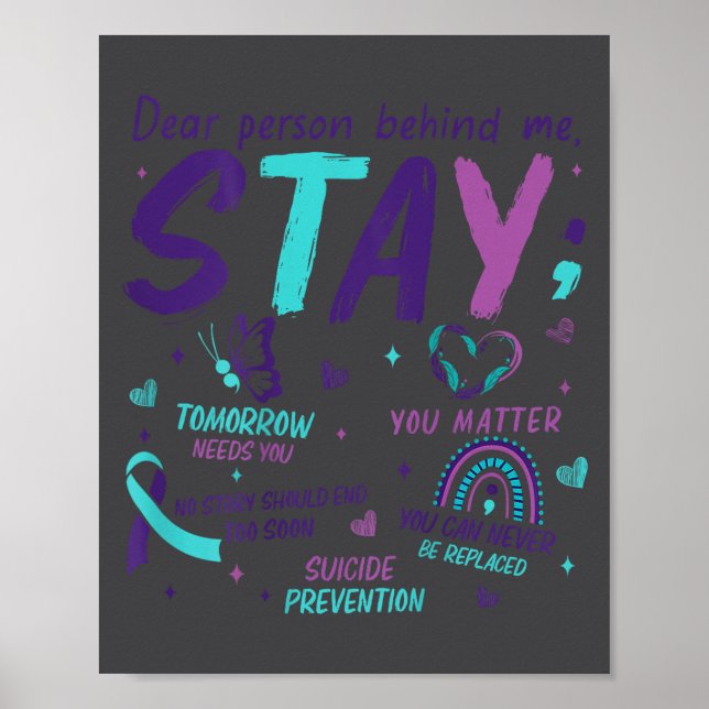 Poster Dear Person Behind Me You Suicide Awareness  (Devant)