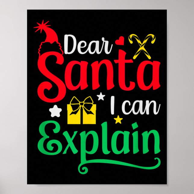 Poster Dear Santa I Can Explain Funny Christmas  (Devant)
