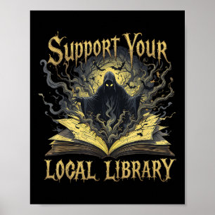 Poster Death Gothic Support Your Local Library Lovers Boo