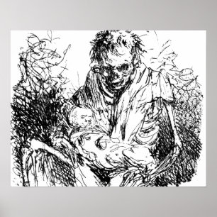 Poster Death Skeleton liste d'écriture Macabre Horror Art