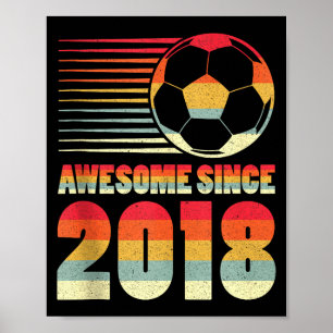 Poster Débardeur anniversaire 8 ans de foot Awesome Since